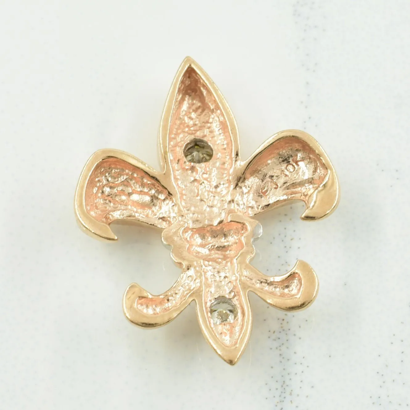 10k Fleur de Lis Diamond Pendant | 0.05ctw |