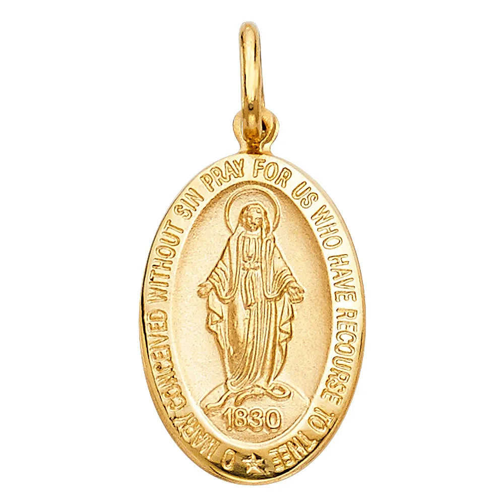 14K Gold 1830 Guadalupe Pendant with 0.9mm Singapore Chain