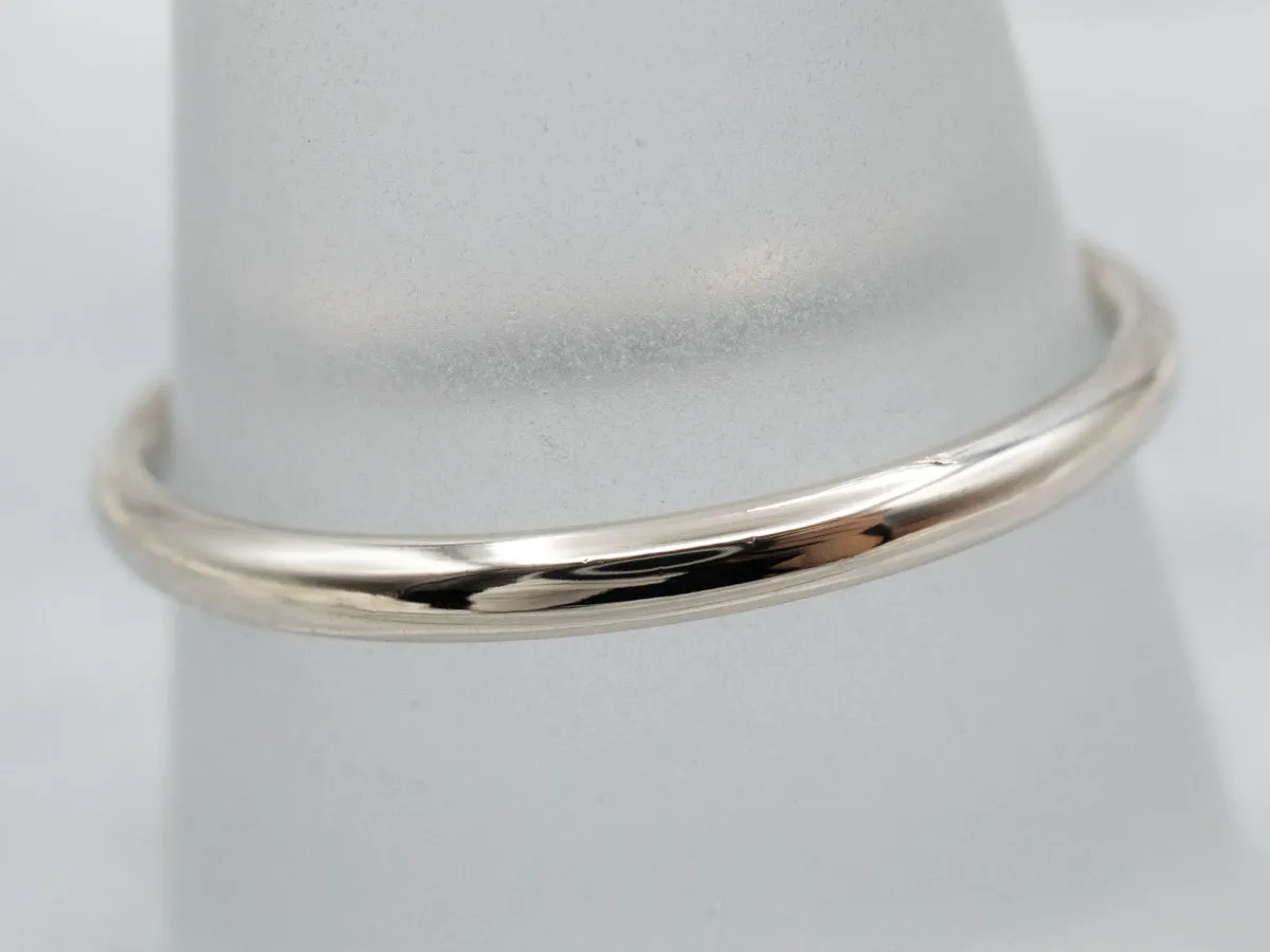 14K White Gold Plain Comfort Fit Band