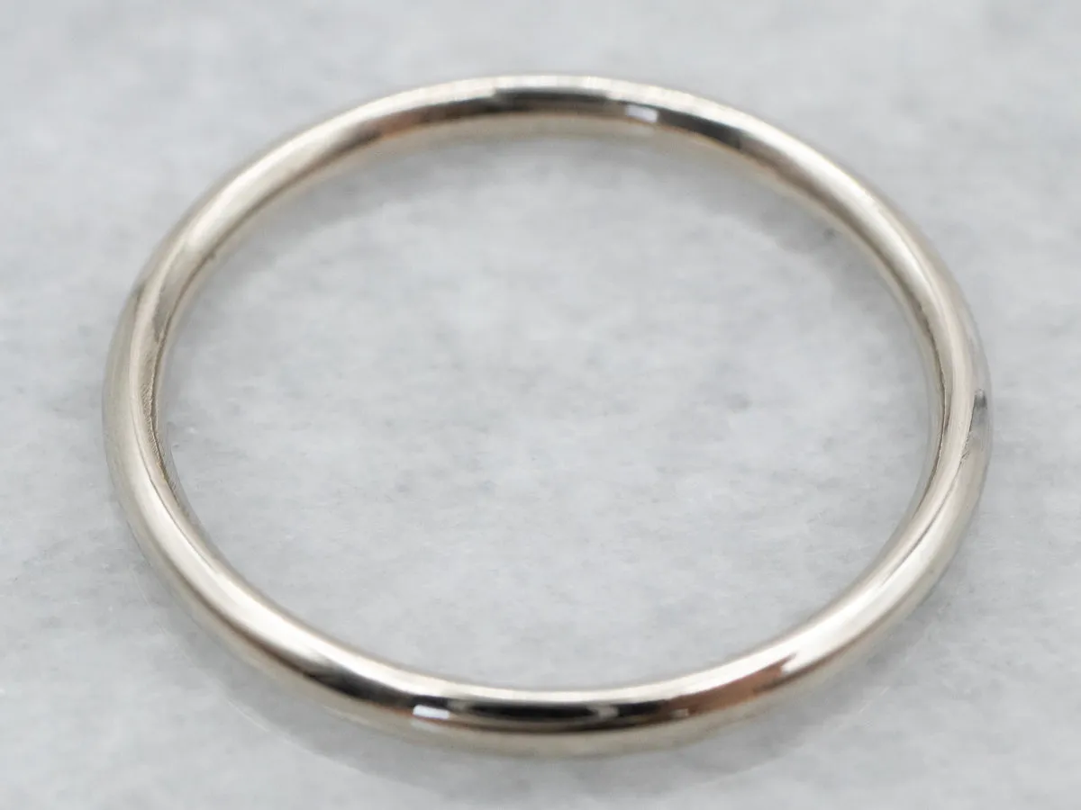 14K White Gold Plain Comfort Fit Band