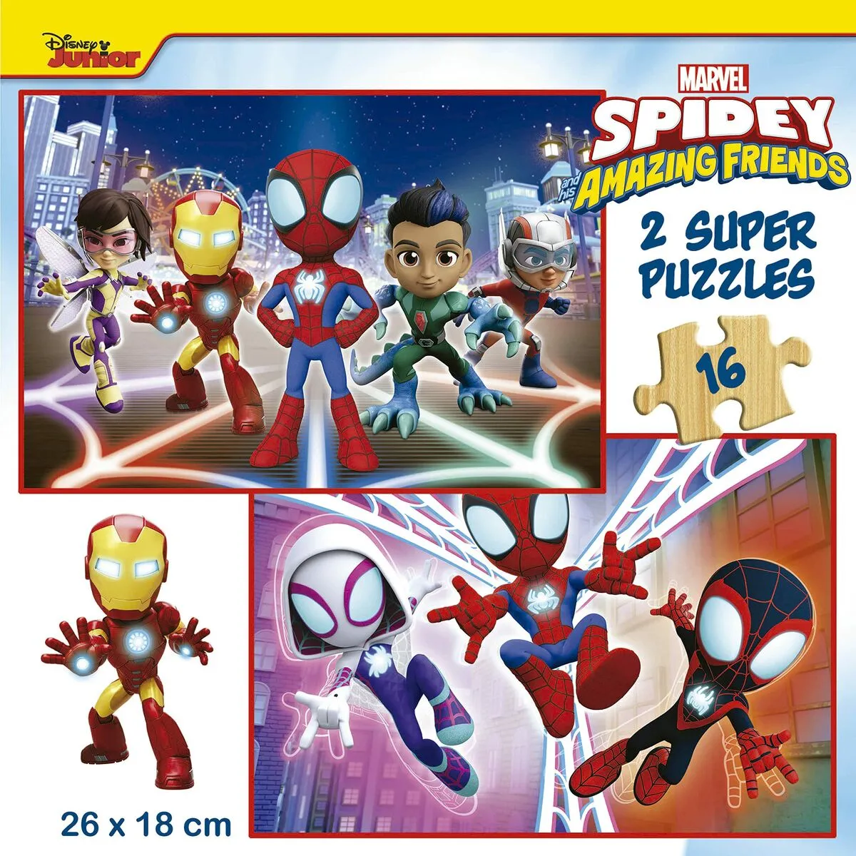 2-Puzzle Set Spidey & His Amazing Friends 16 Pieces Duo