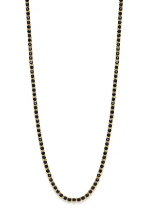 24″ Gold Tennis Chain Necklace  - Black