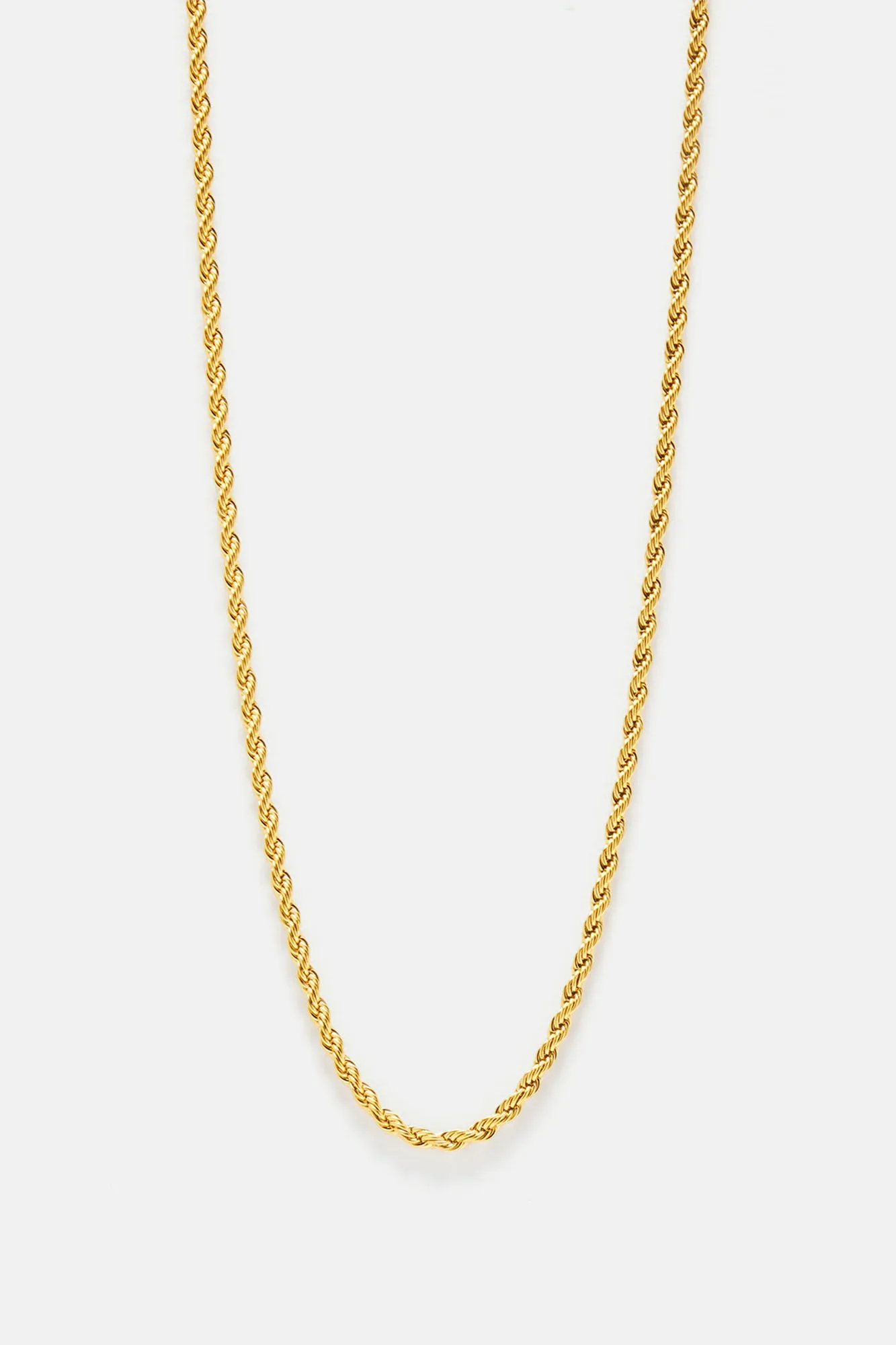 3mm Premium 18″ Rope Chain Necklace - Gold