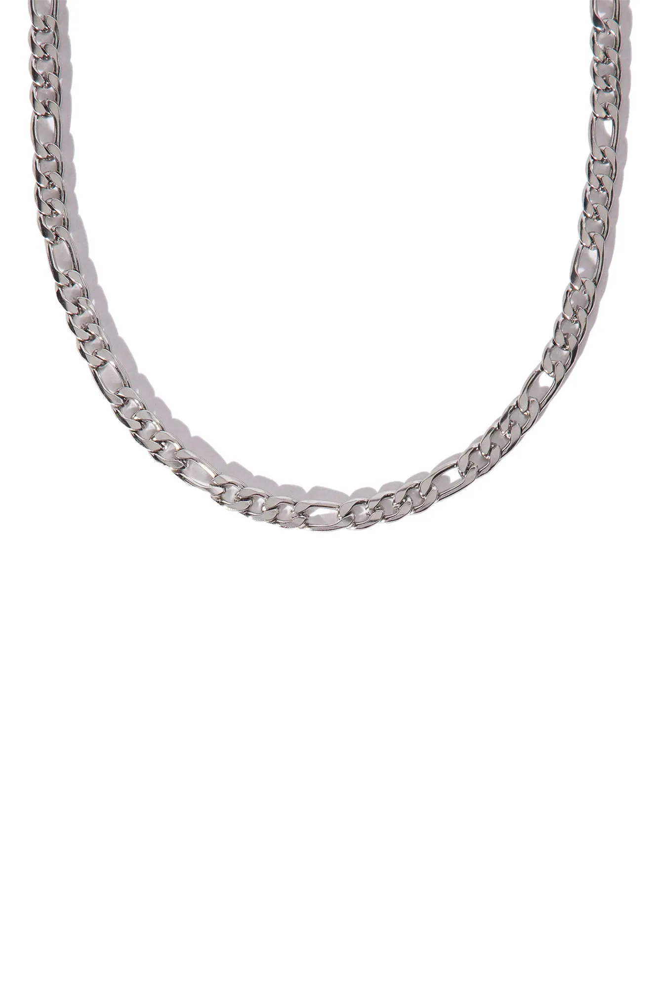 4.5mm Figaro Chain Necklace - Silver