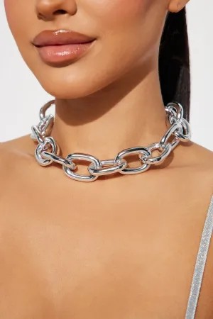 80s Babe Chain Necklace - Silver