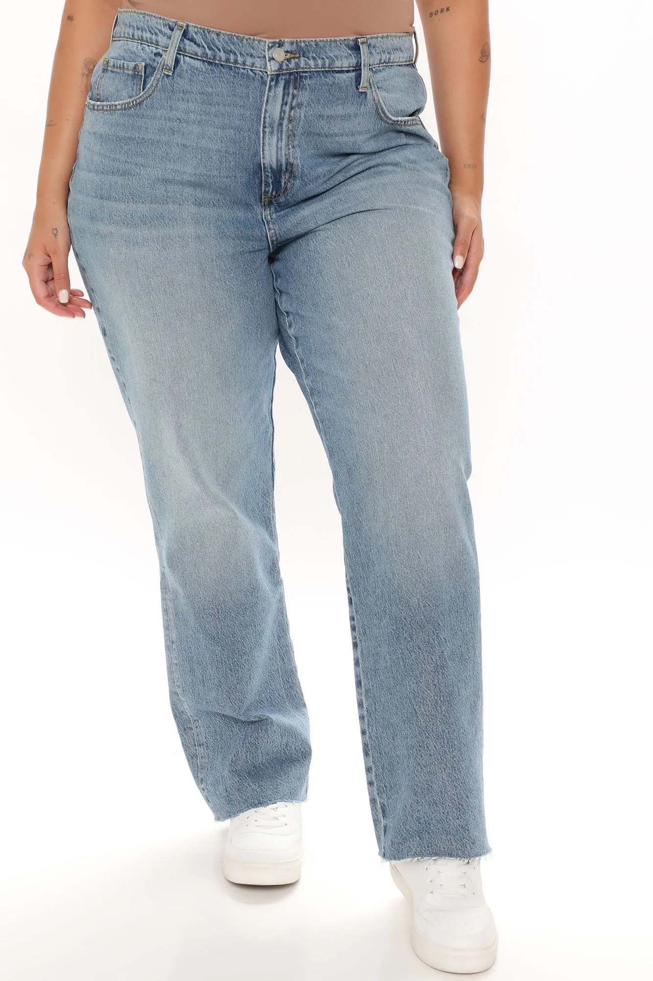 90's Babe Straight Leg Jeans - Medium Blue Wash