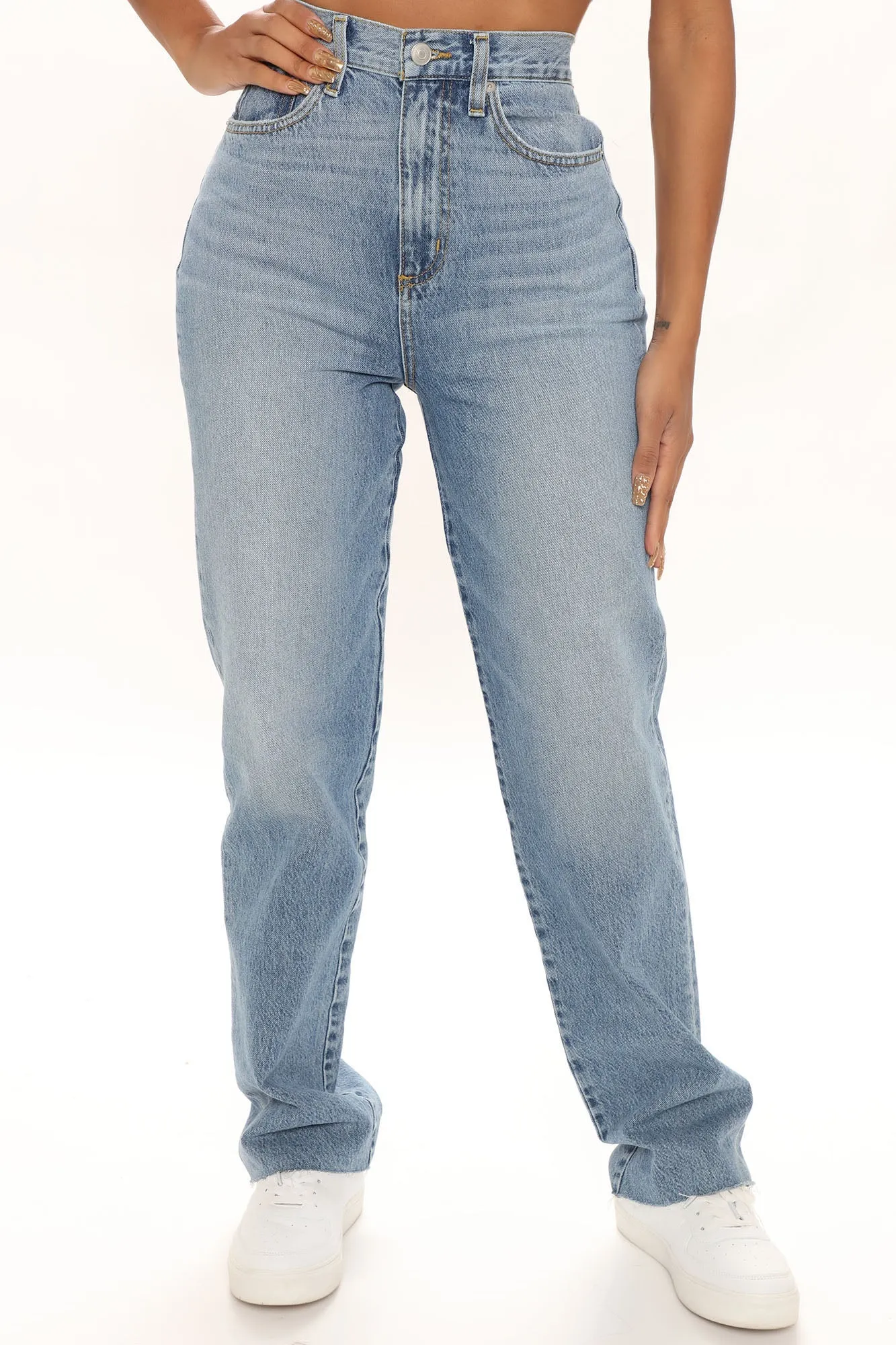 90's Babe Straight Leg Jeans - Medium Blue Wash