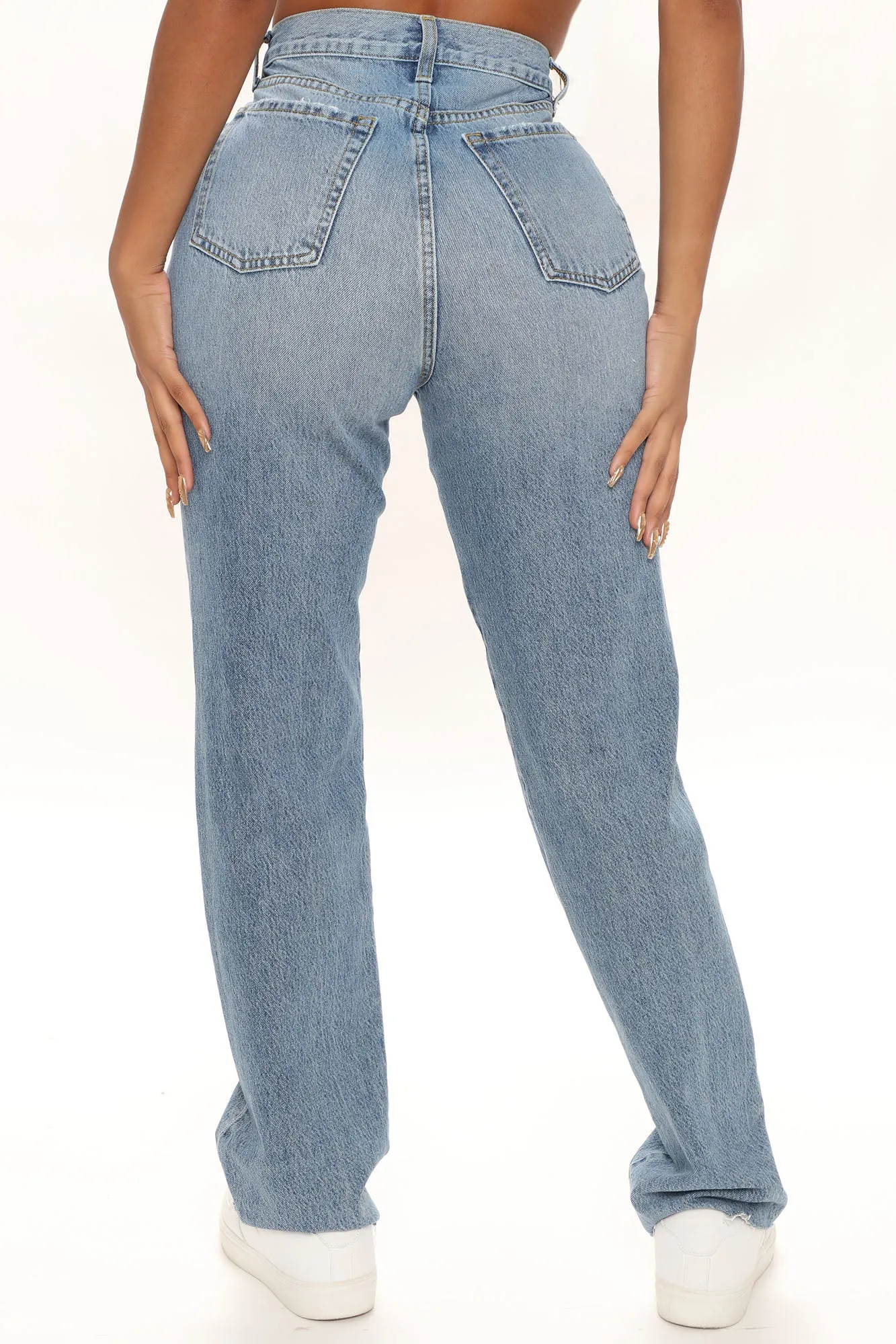 90's Babe Straight Leg Jeans - Medium Blue Wash