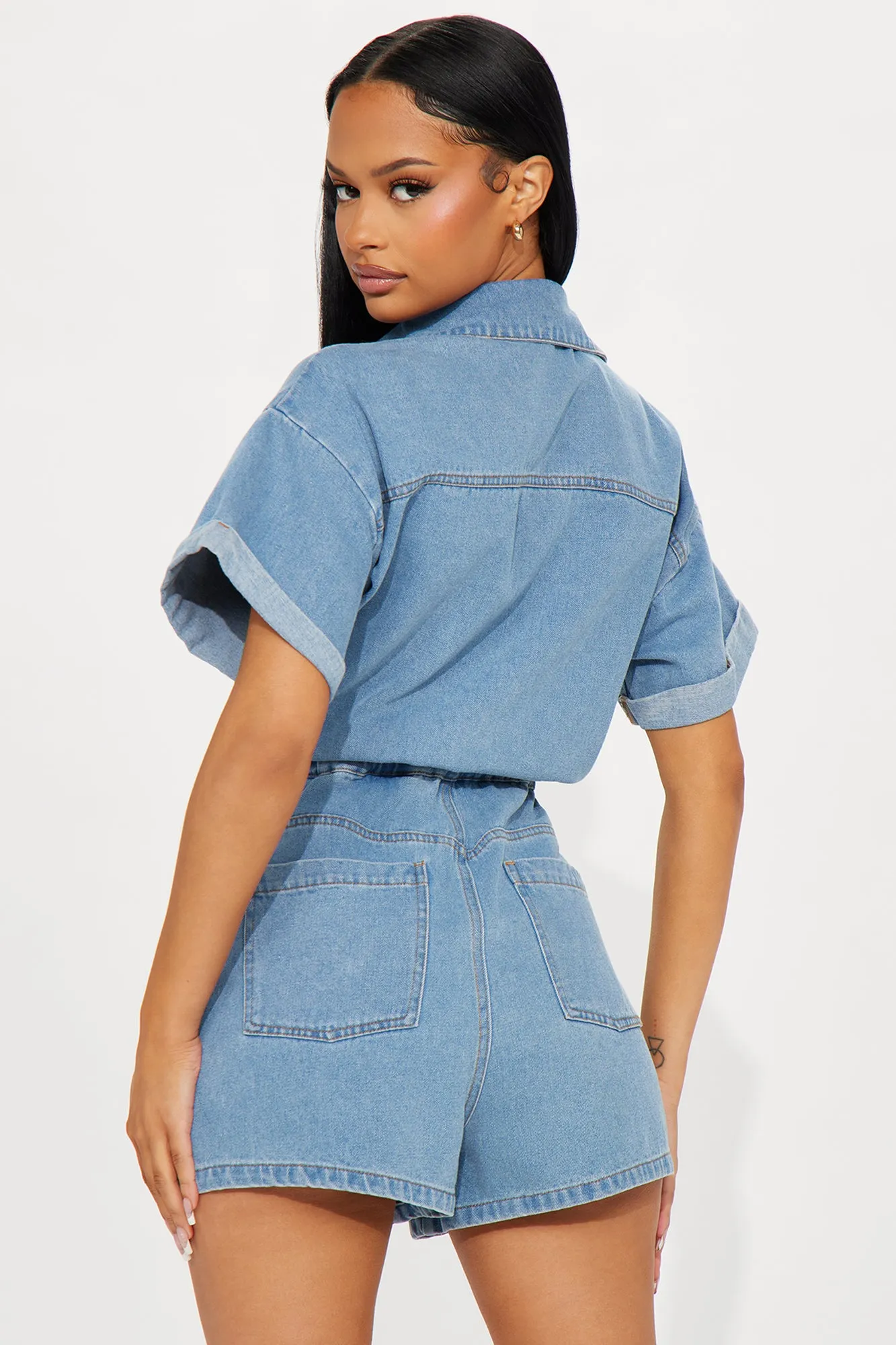 A Good Day Denim Romper - Light Wash