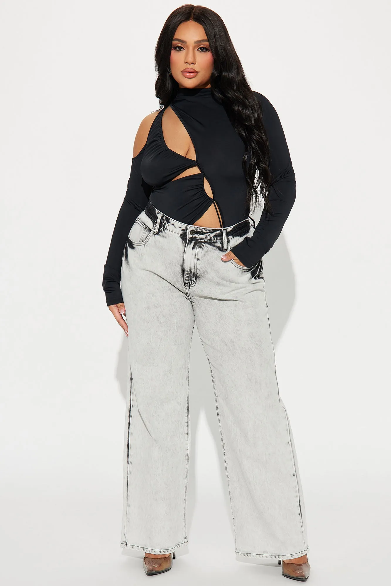 A New Day Drop Waist Stretch Jeans - Grey