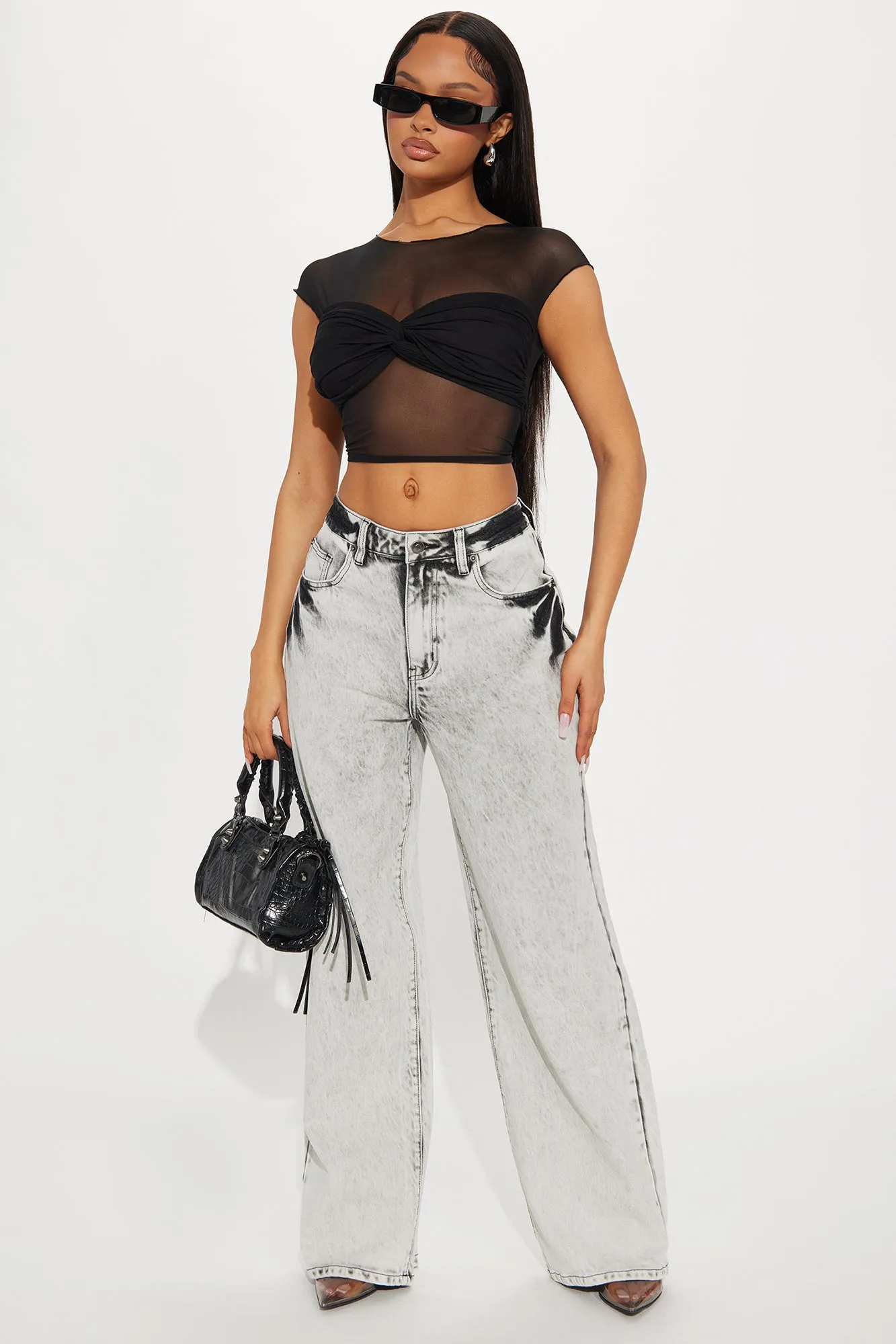 A New Day Drop Waist Stretch Jeans - Grey