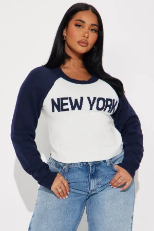 A New York Minute Sweater - Navy/combo