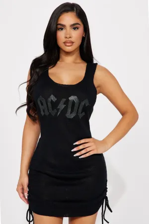 ACDC Low Back Mini Dress - Black