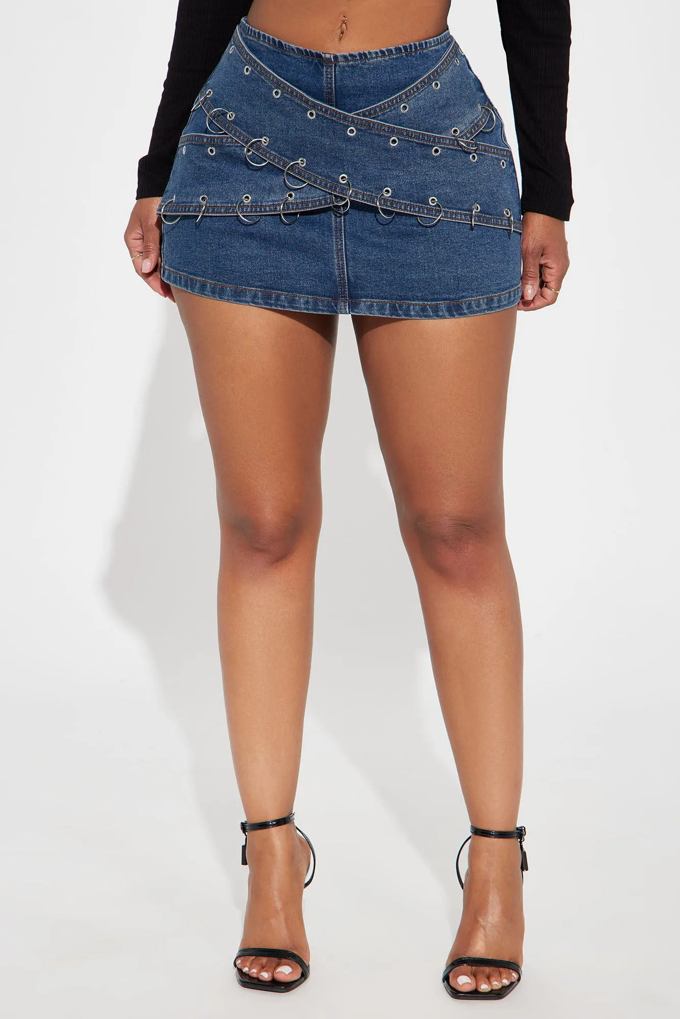 Actions Talk Denim Mini Skirt - Dark Wash