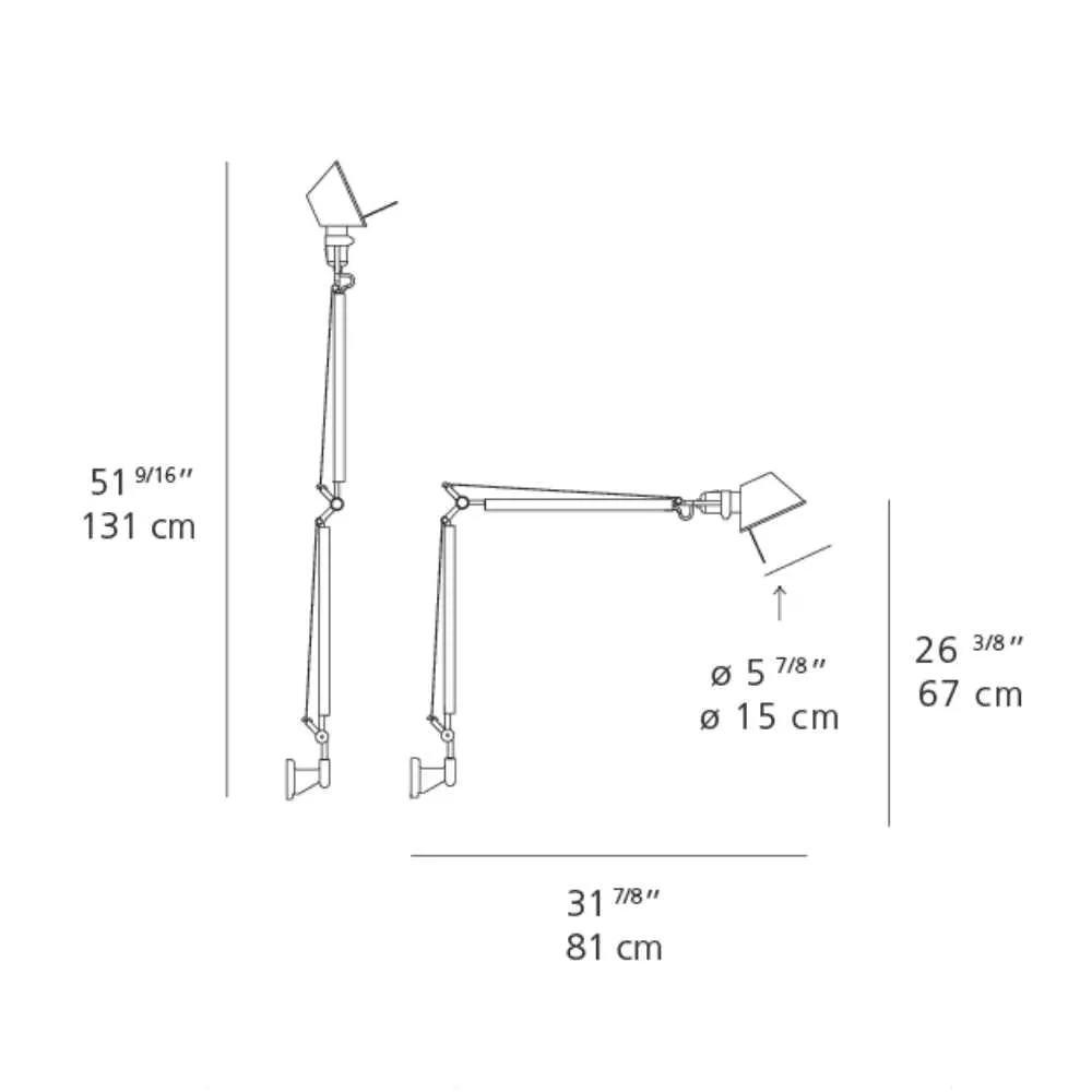 Artemide Tolomeo wall lamp LED 3000K