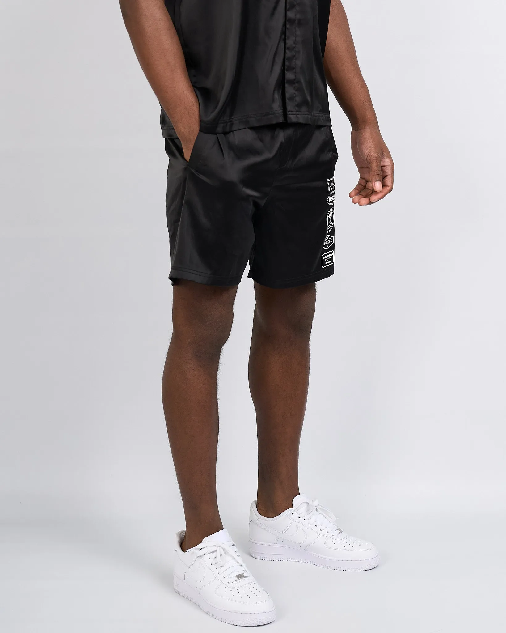 Black 2.0 Badge Resort Shorts