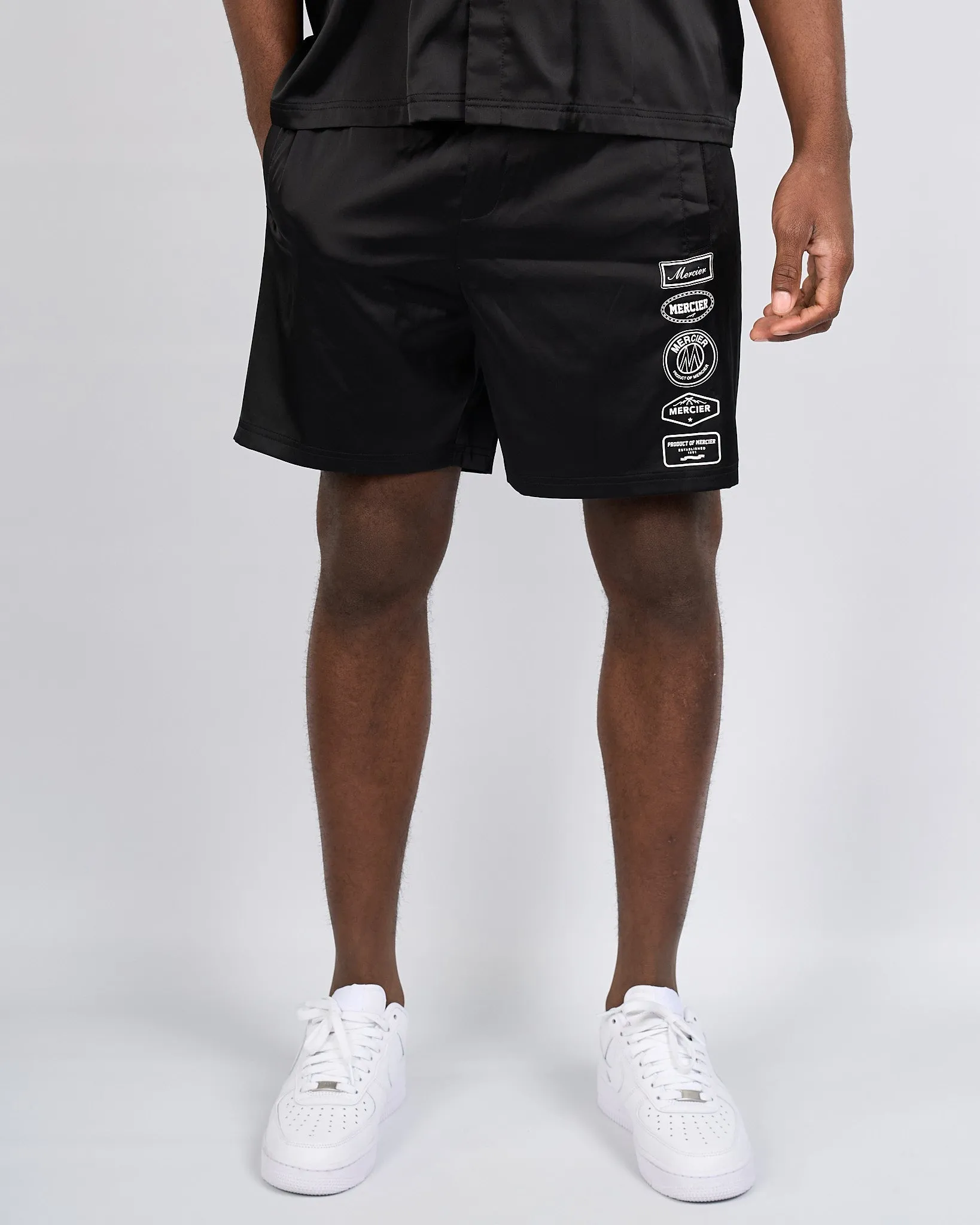 Black 2.0 Badge Resort Shorts