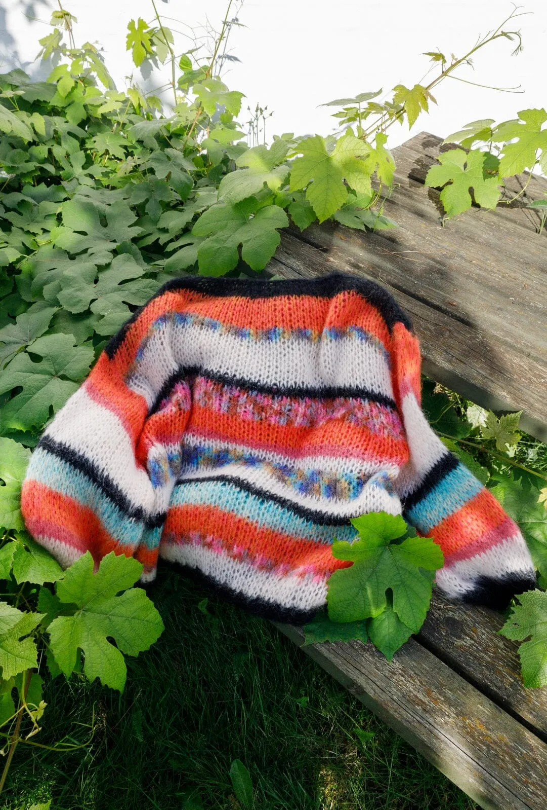 Black Colour - Bcadria Multi Striped Jumper - Orange Mix