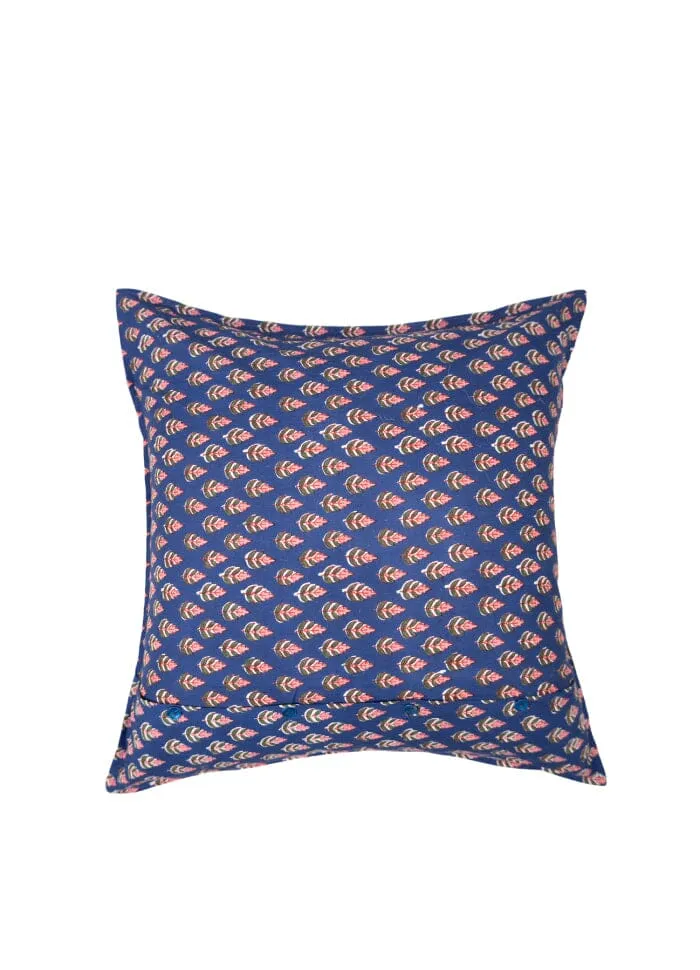 Black Colour - Bcflora Cushion Cover - Blue Icon