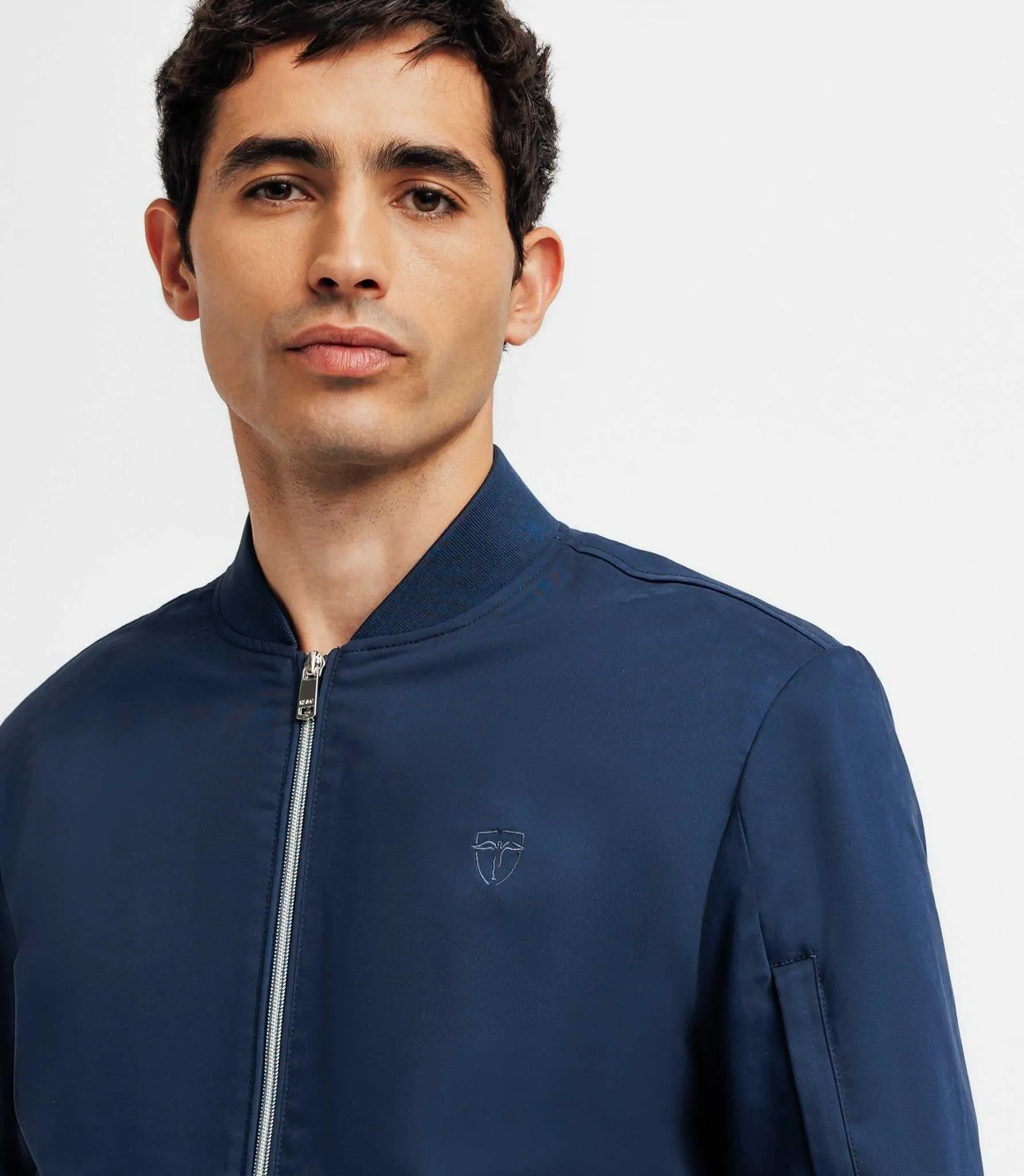 Blouson col teddy marine