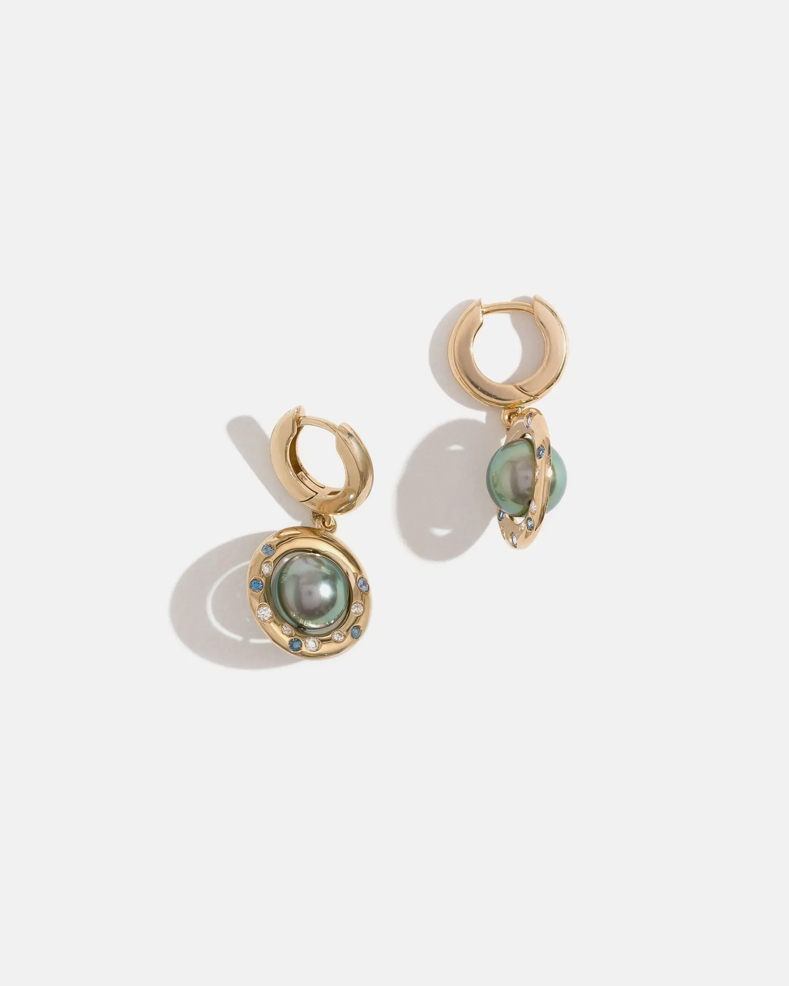 Celeste Earrings in 14k Fairmined Gold with Tahitian Pearls