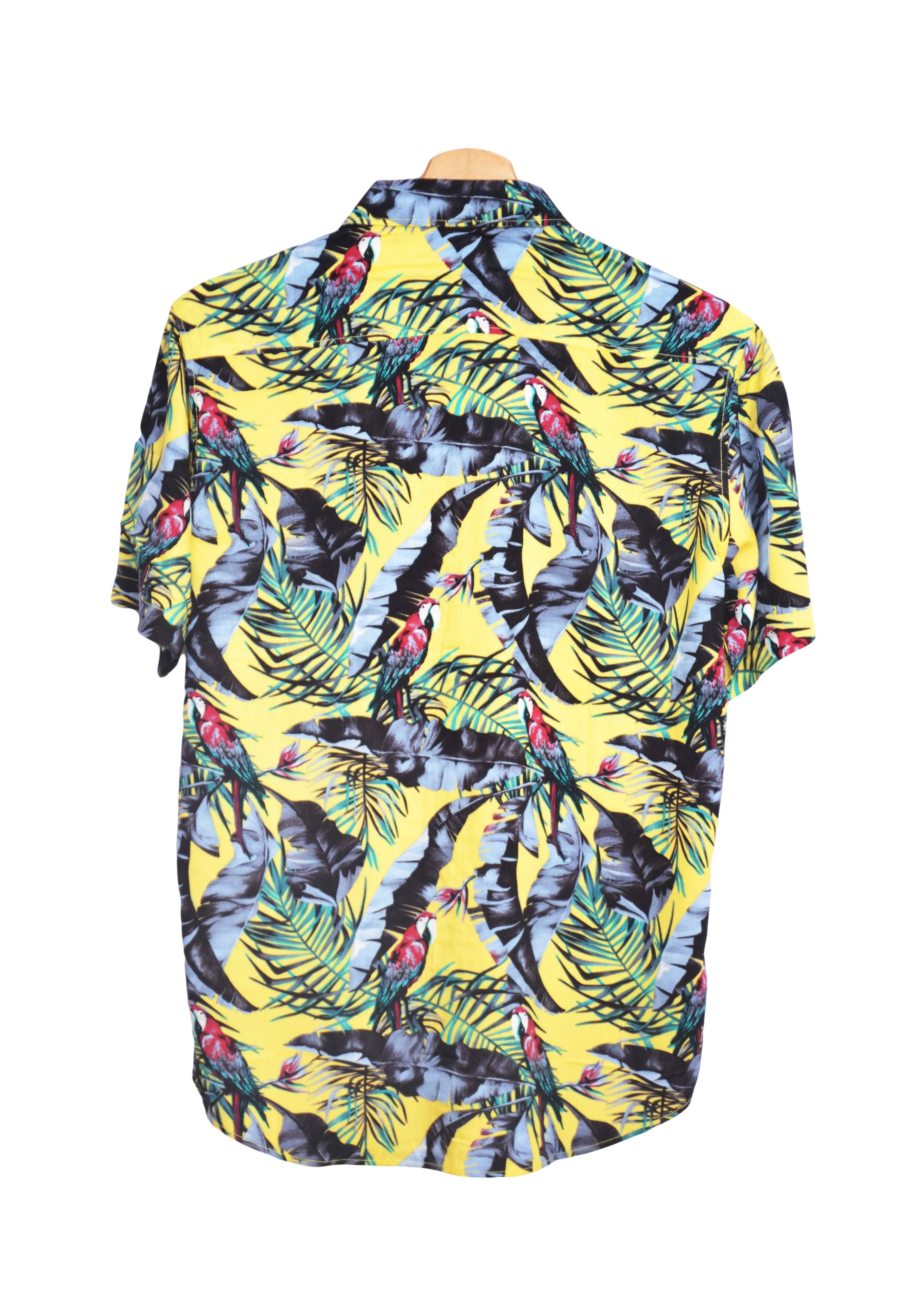 Chemise hawaienne jaune perroquets