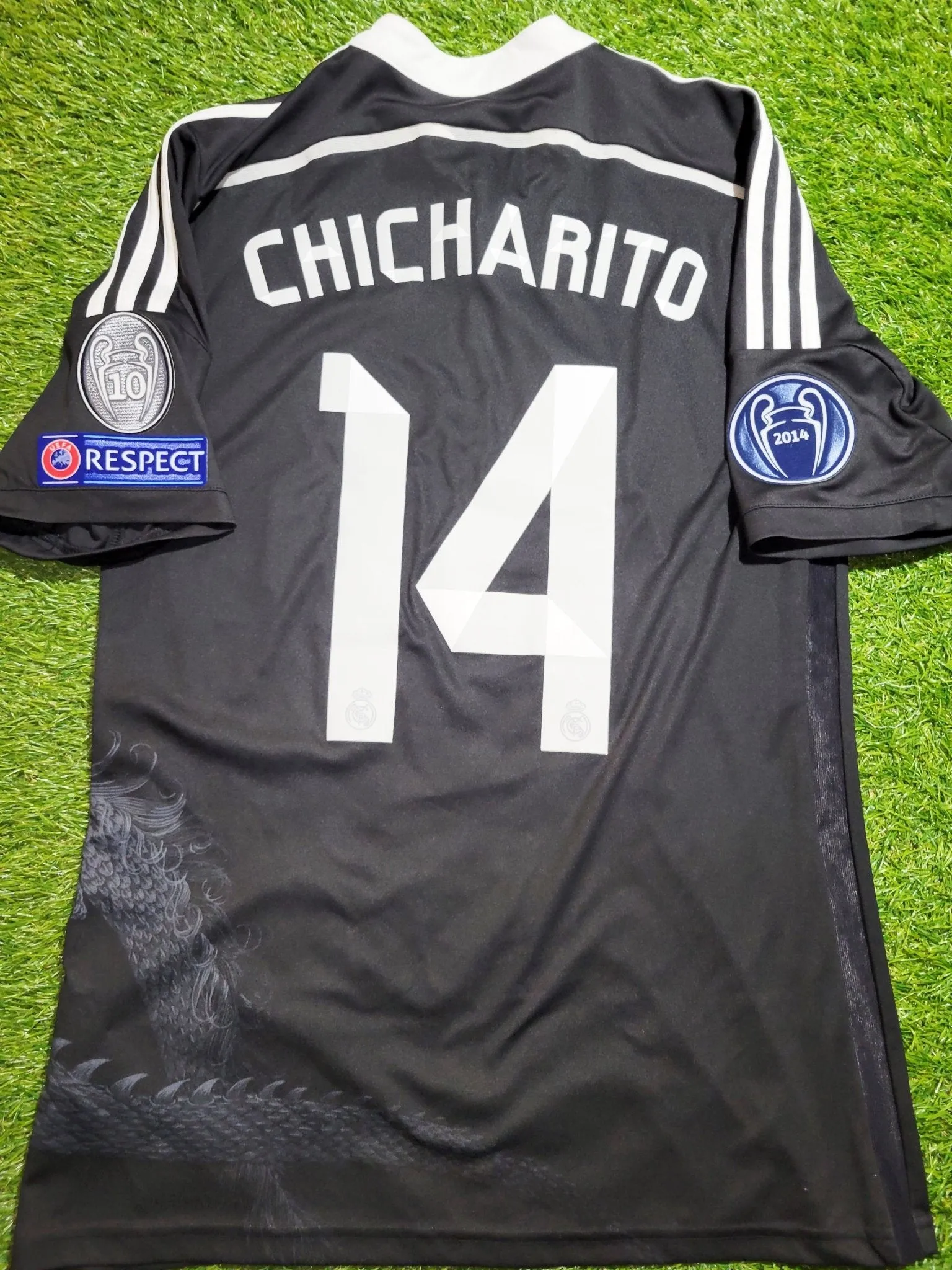 Chicharito Real Madrid 2014 2015 Yamamoto Dragon Y-3 UEFA Third Jersey Camiseta Shirt M SKU# F49264