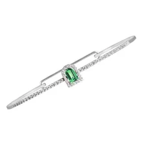 Couleur Sculptural Bracelet, 18k White Gold with DAVIDOR Arch Cut Green Tourmaline and Brilliant Diamonds