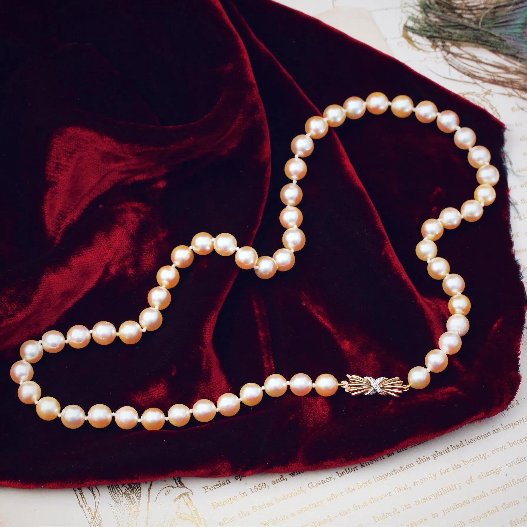 Creme de la Creme Vintage Cultured Pearl Necklace