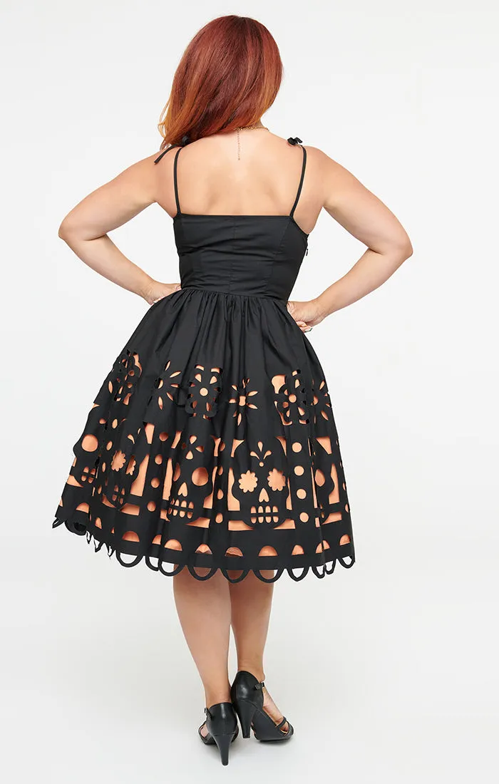 Dia de Los Muertos panel swing dress