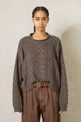 DSWWY0070873 ARAN sweater with rolled neck