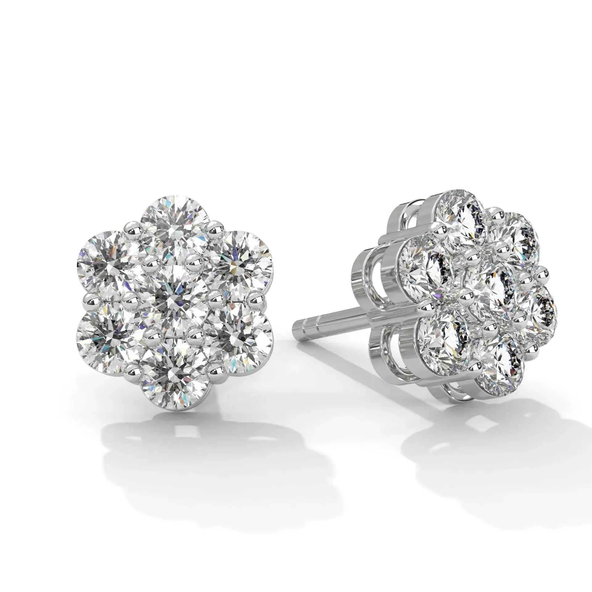 Floral Cluster Diamond Studs