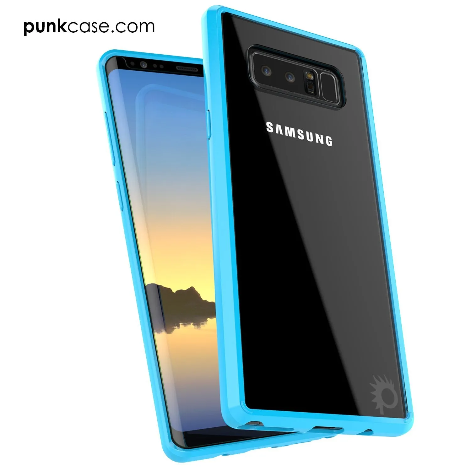 Galaxy Note 8 Screen Protector W/ Anti-Shock Proof Case [Light Blue]