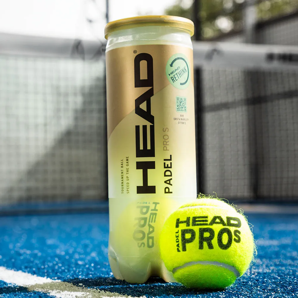 Head Pro S Padel Balls - Tube Of 3