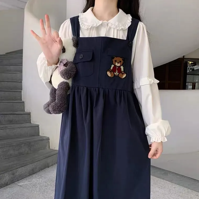 JAPANESE CUTE BEAR SUSPENDERS DRESS BY60046