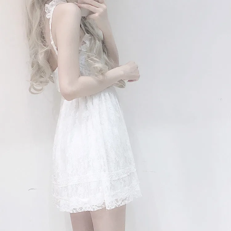 JAPANESE WHITE LACE SLING DRESS BY71043