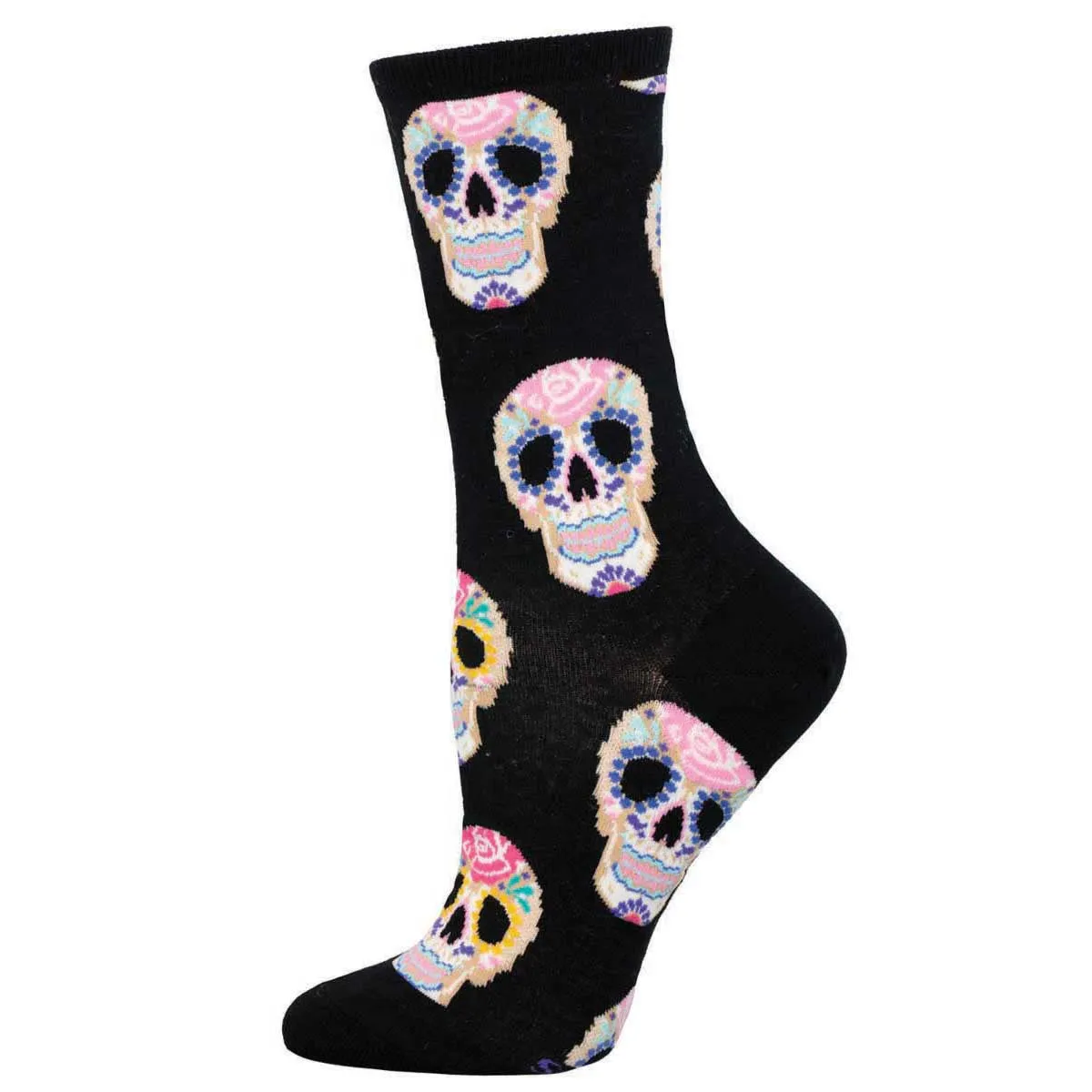 Ladies Dia De Los Muertos Skull Socks