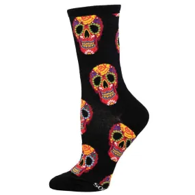 Ladies Dia De Los Muertos Skull Socks