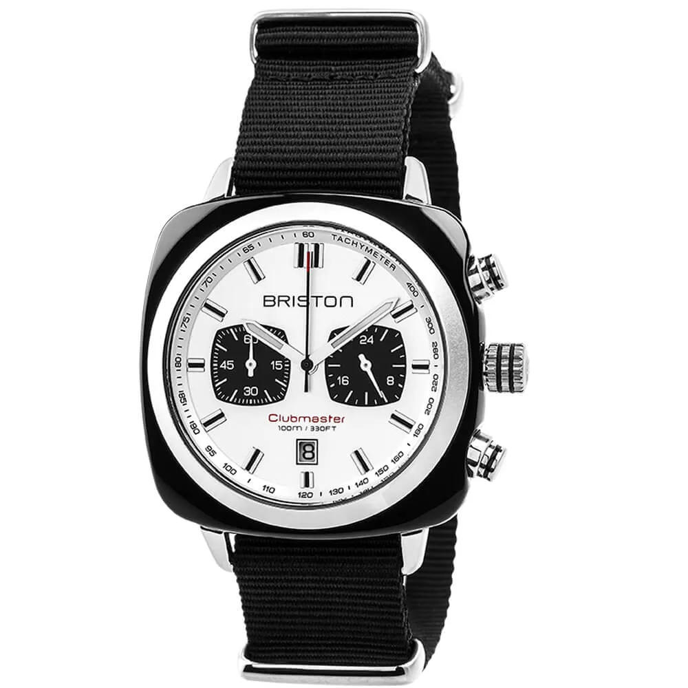 MONTRE BRISTON - CLUBMASTER SPORT ACÉTATE NOIR - BLANC