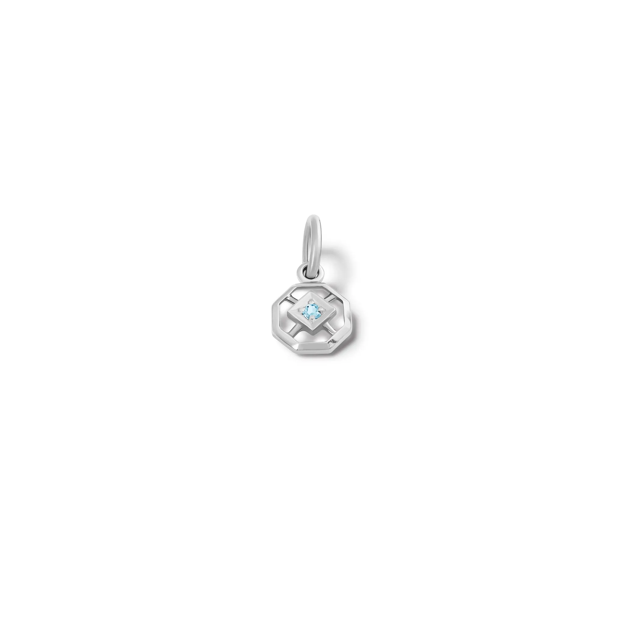 Parquet Small Necklace Pendant Silver - Blue Topaz