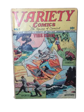 VARIETY COMICS VOL 1 #3 CPT. VALIANT, GABBY GRAYSON, TERRY TEMPLE   MORE (1946)