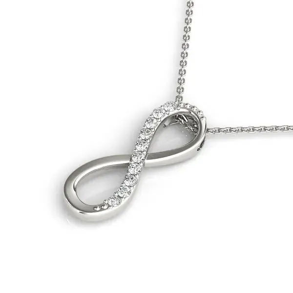 Vertical Infinity Pendant | 0.10 ct Total Weight | 14K Gold