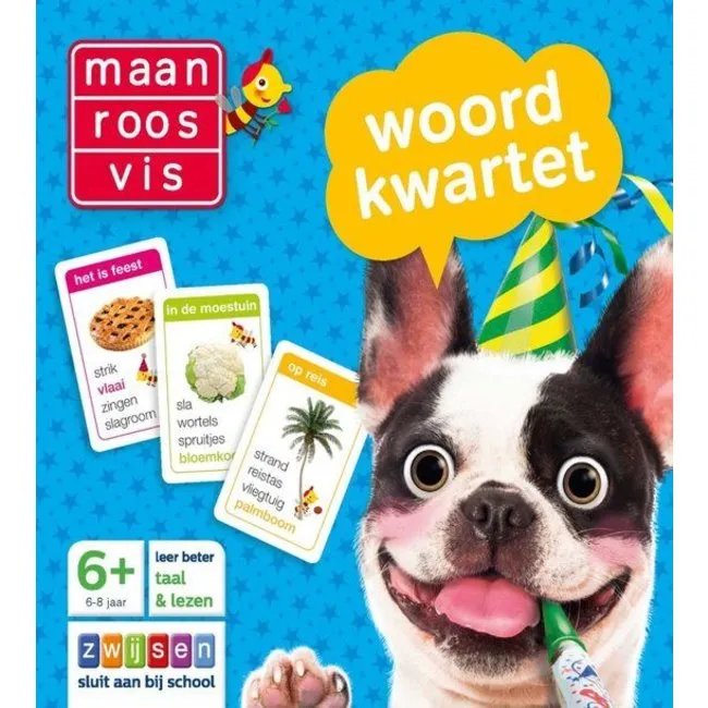 Woordkwartet maan roos vis | Koopjeshoek